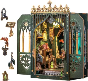 CUTEBEE Book Nook Kit - DIY Miniature House Kit for Beginners, Adults and Teens, Booknook Dollhouse Tiny House Bookshelf Decor 3D Wooden Puzzle Gifts for Family and Friends (The Darkness Herbarium)