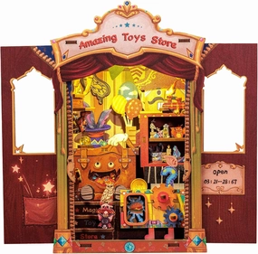 CUTEBEE Book Nook Kit - DIY Miniature House Dollhouse Kit for Adult and Teens, Booknook Bookshelf Decor Alley Model Build with LED Light, Gifts for Family and Friends (Amazing Toys Store)
