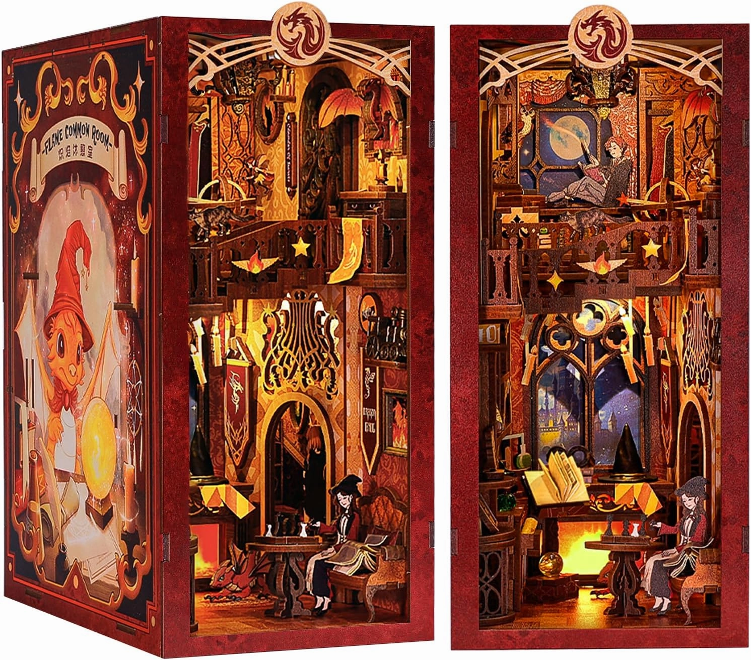 CUTEBEE Book Nook Kit - DIY Miniature House Dollhouse Kit for Adult and Teens, Booknook Bookshelf Decor Alley Model Build with LED Light, Gifts for Family and Friends