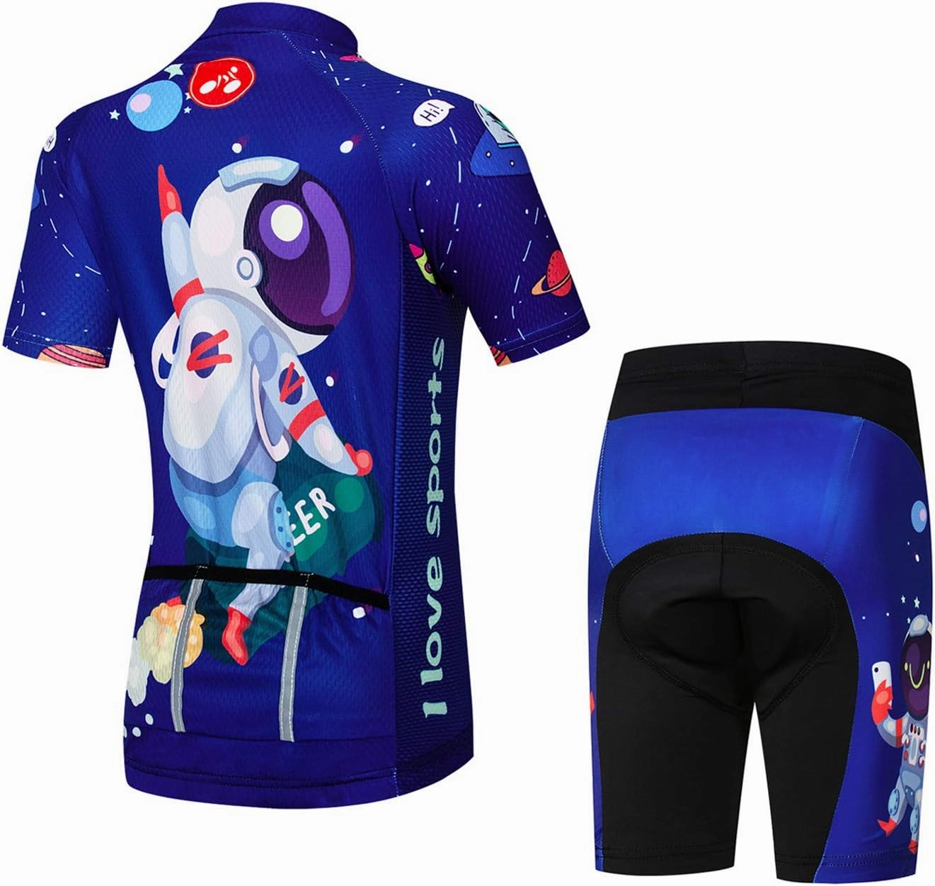 Cycling Jersey Shorts Set Padded Suit Kid's Bicycle Tops Shirt Mountain Bike Riding