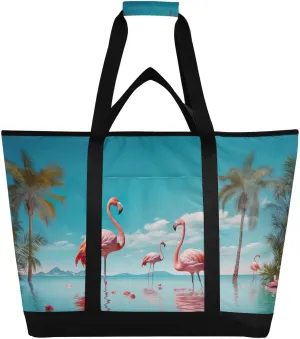 Daisy Reusable Insulated Lunchbox Cooler Bag, Leakproof Kitchen Grocery Bag Collapsible Portable Cooler Tote Bag for Picnic, Camping, Office, Travel