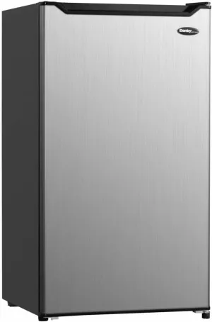 Danby DCR044B1SLM-6 4.4 Cu.Ft. Compact Refrigerator with Chiller-Mini Fridge for Bar, Dorm, Basement, Den, Kitchen, or Living Room, Stainless Steel