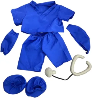Dark Blue Scrubs Outfit for Stuffed Animal – Fits Most 14-18 Inch Soft & Adorable Buddy Bears Clothes, Doctor/Nurse Costume for Teddy Bears & Plush Toys Gifts