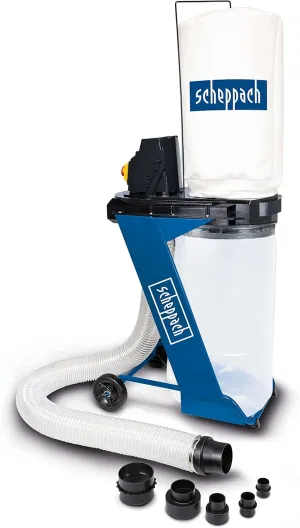 DC500 Extraction System with 4 Piece Adapter Set | 550W Power | 75L Collection Bag | Suction Pipe Diameter 100 mm | Air Output 1150 m3/h | Hose Length 2000 mm