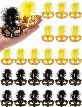 Deekin 24 Pcs Mini Masquerade Mask Bulk Graduation Small Vintage Mask Decorative for Masquerade Carnival Party Decorations