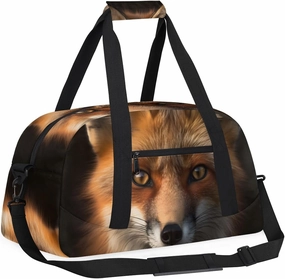 Deep Forest Animal Fox Kids Overnighter Duffel Bags for Boys, Carry-On Size Sports Gym Bag with Front Zipper Pocket for School Practice or Overnight Travel Weekender Sleepover Tote Bag