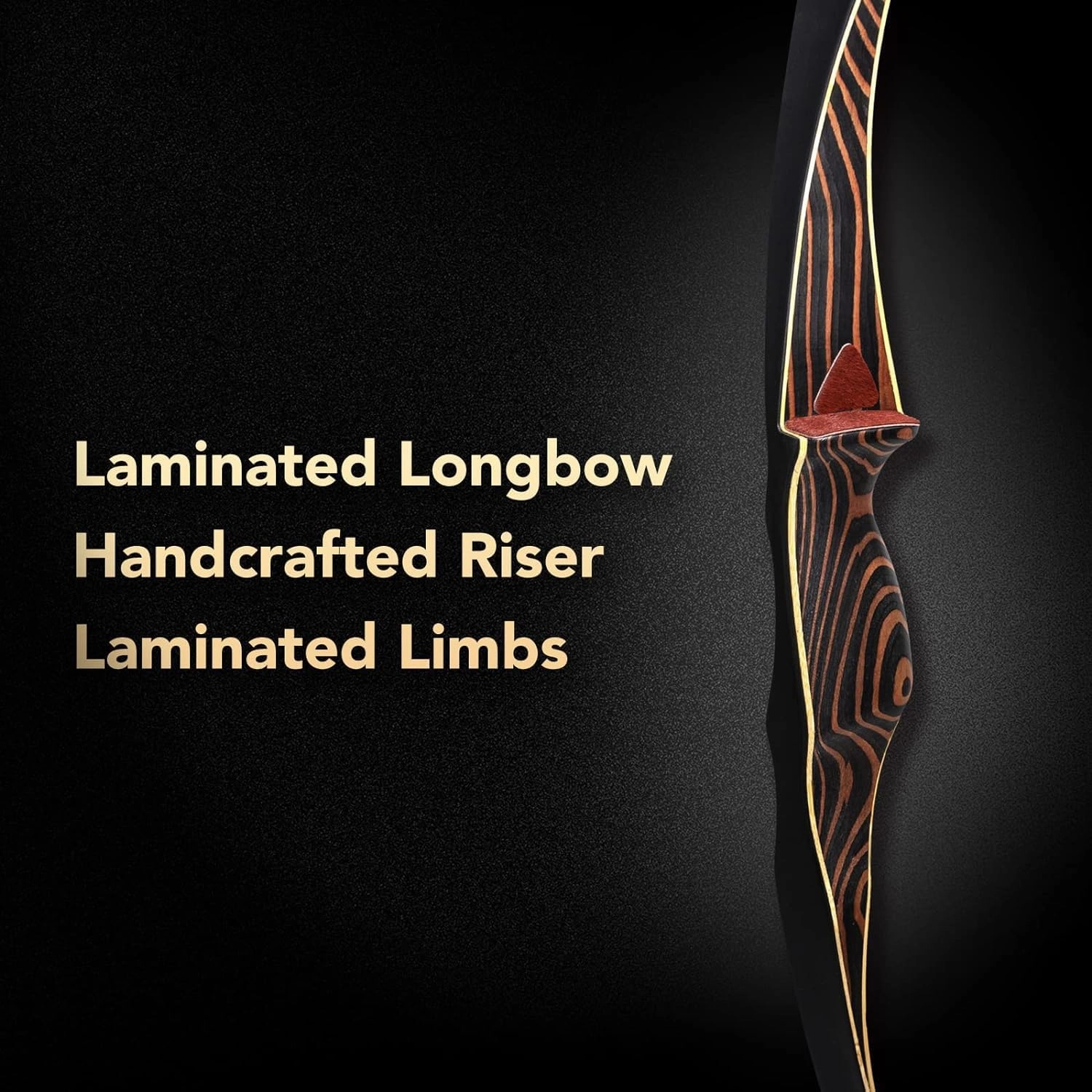 Deerseeker Archery 54" Traditional Bow Hunting Longbow with Bamboo Core Limbs Handmade Recurve Bow RH/LH for Targeting Practice Shooting Youth & Adults Bow Set 15-80lbs