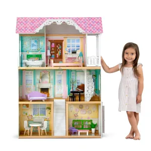 Delta Children MySize Dollhouse - Large 3-Story Dollhouse with 7 Rooms Includes 12 Accessories - Fits 12-inch Dolls - Pretend Play Dream Gift for Ages 3 