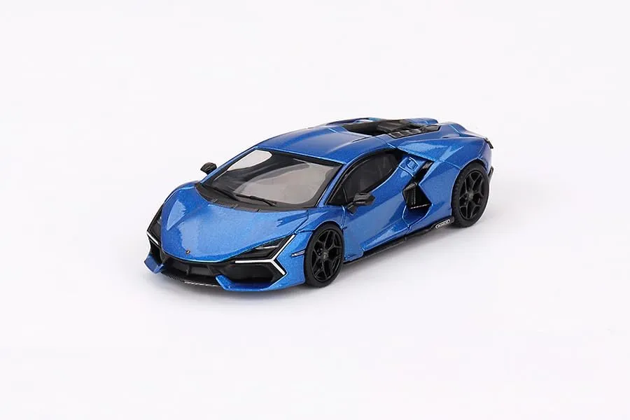 Diecast Model Car Compatible with Mini GT 1:64 Lamborghini Revuelto Blu Eleos MGT00748