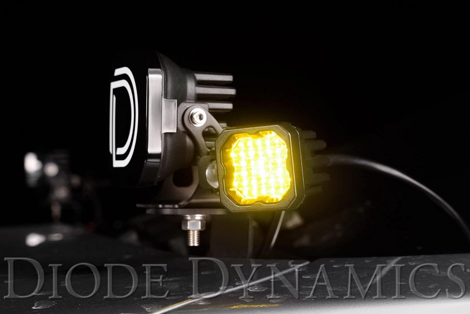 Diode Dynamics SSC1 Yellow Pro Standard LED Pod (pair), Wide w/Amber Backlight