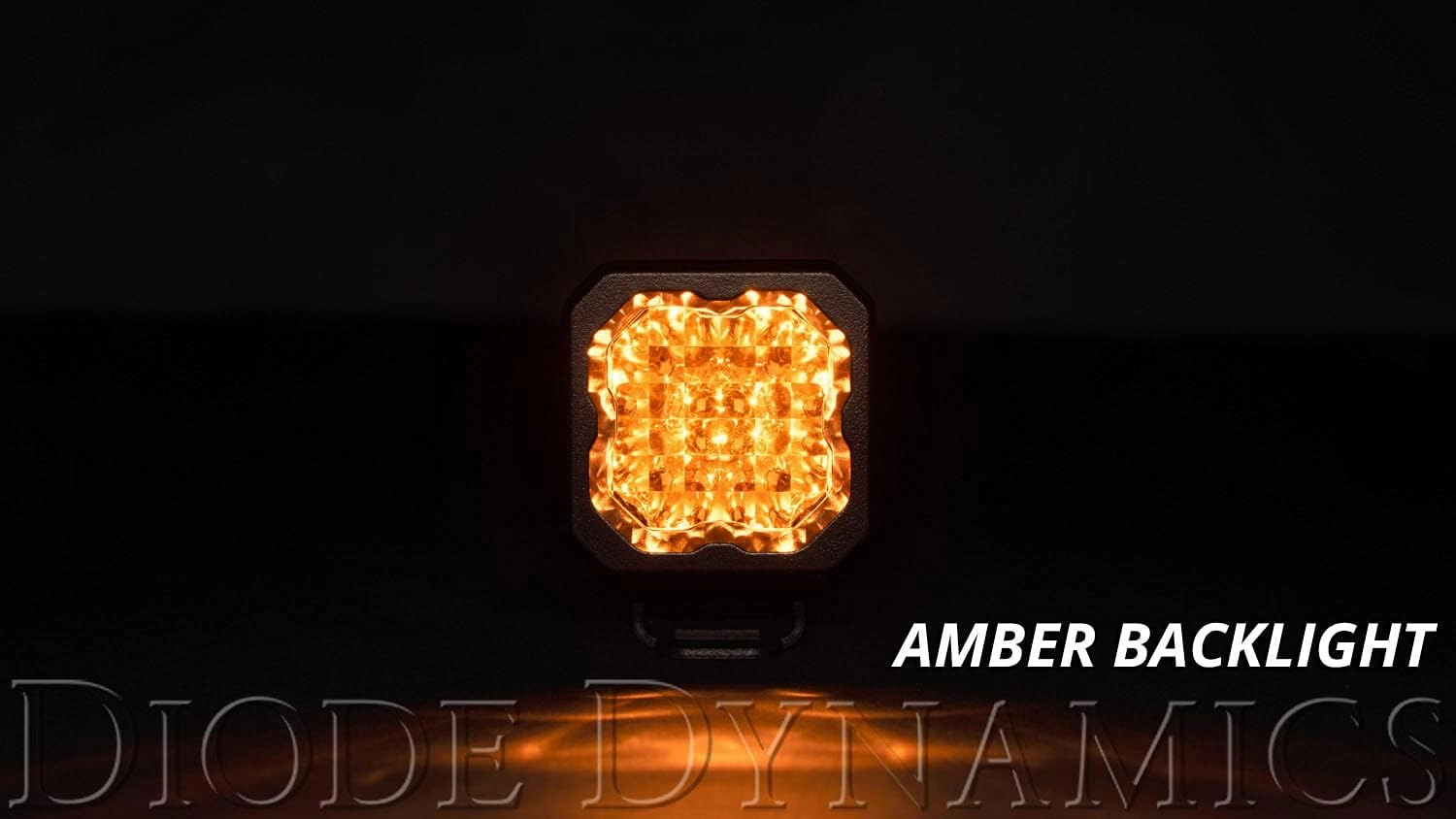 Diode Dynamics SSC1 Yellow Pro Standard LED Pod (pair), Wide w/Amber Backlight
