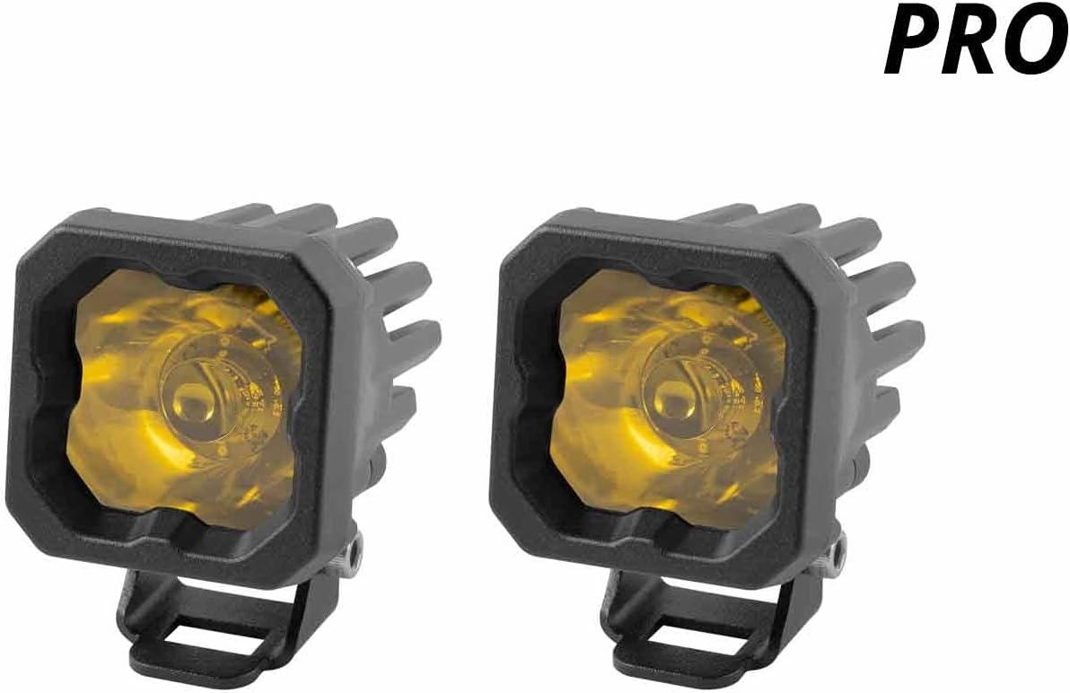Diode Dynamics SSC1 Yellow Pro Standard LED Pod (pair), Wide w/Amber Backlight