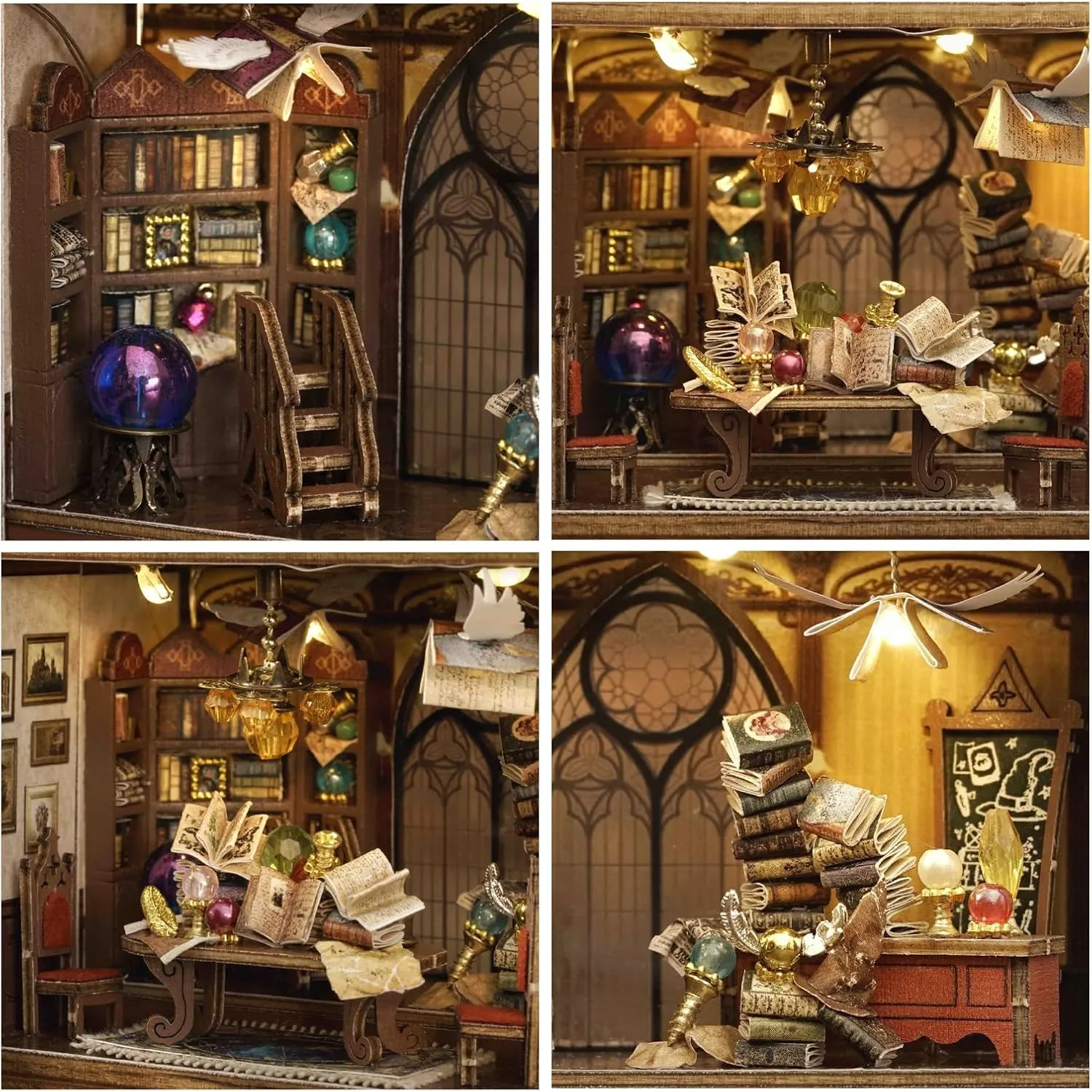 DIY Miniature House Kit, CUTEROOM Mini House Kit for Adult to Build, Wooden Dollhouse Making Kit with Furniture, Christmas Birthday Gifts (Magic)