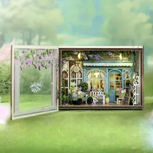 DIY Miniature House Kit, CUTEROOM Mini House Kit for Adult to Build, Wooden Dollhouse Making Kit with Furniture, Christmas Birthday Gifts- Molly Garden