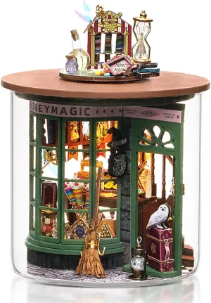 DIY Miniature House Kit, Dollhouse Kit with Furnitures, 1:24 Mini House Making Kit for for Adult to Building, Easter Day/Home Decorations/Gifts for Family and Friends, Magic Shop