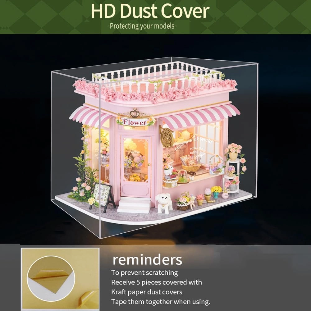 DIY Miniature Dollhouse Kit, Miniature Shop Book Nook 3D Wooden Puzzle Miniature House Craft Kits for Adults/Teen (Colorful Flower Shop)