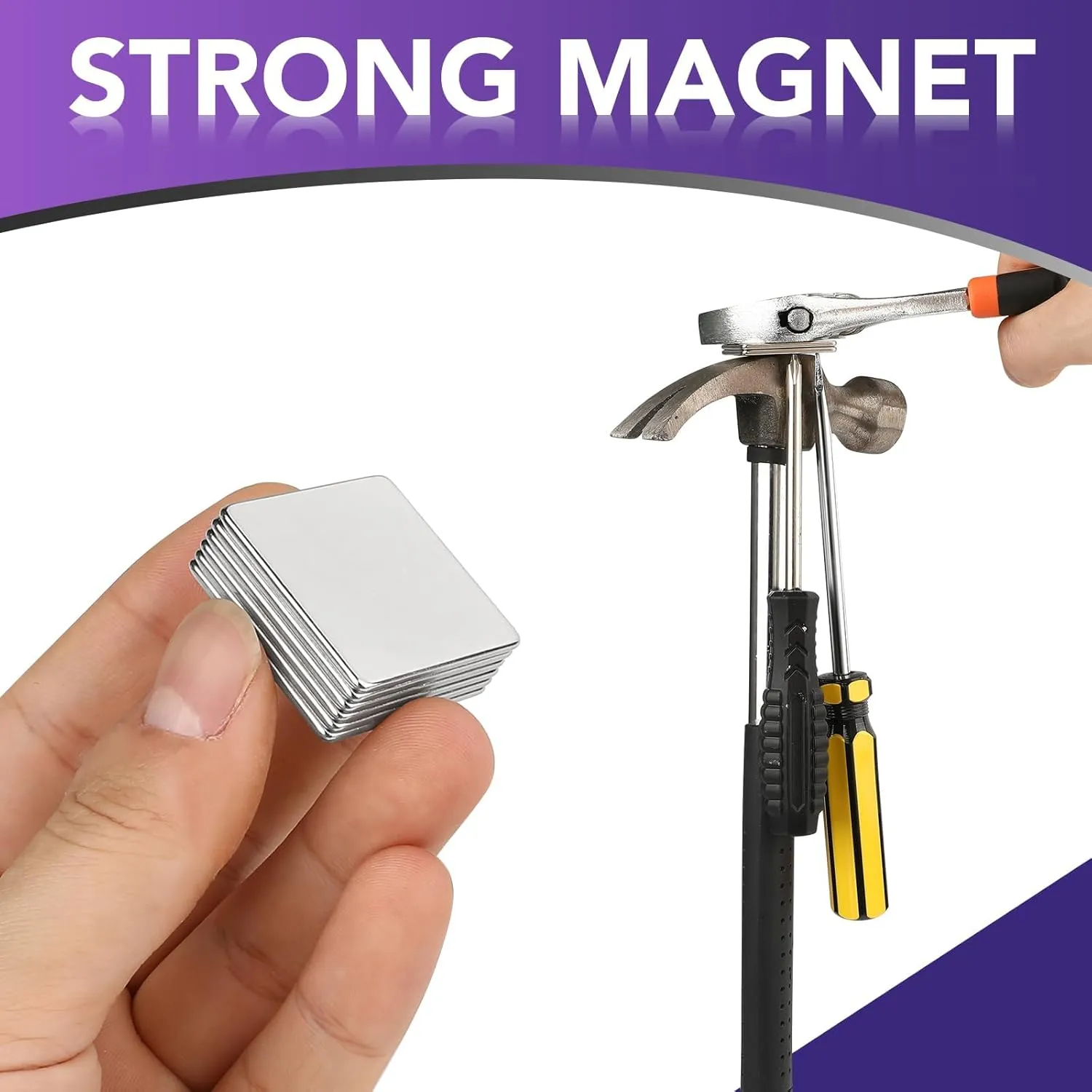DIYMAG Strong Permanent Rare Earth Magnets,Powerful Neodymium Square Magnets for Fridge, DIY, Building, Science, Craft, and Office, 1.16x1.16x0.08inch, Pack of 12