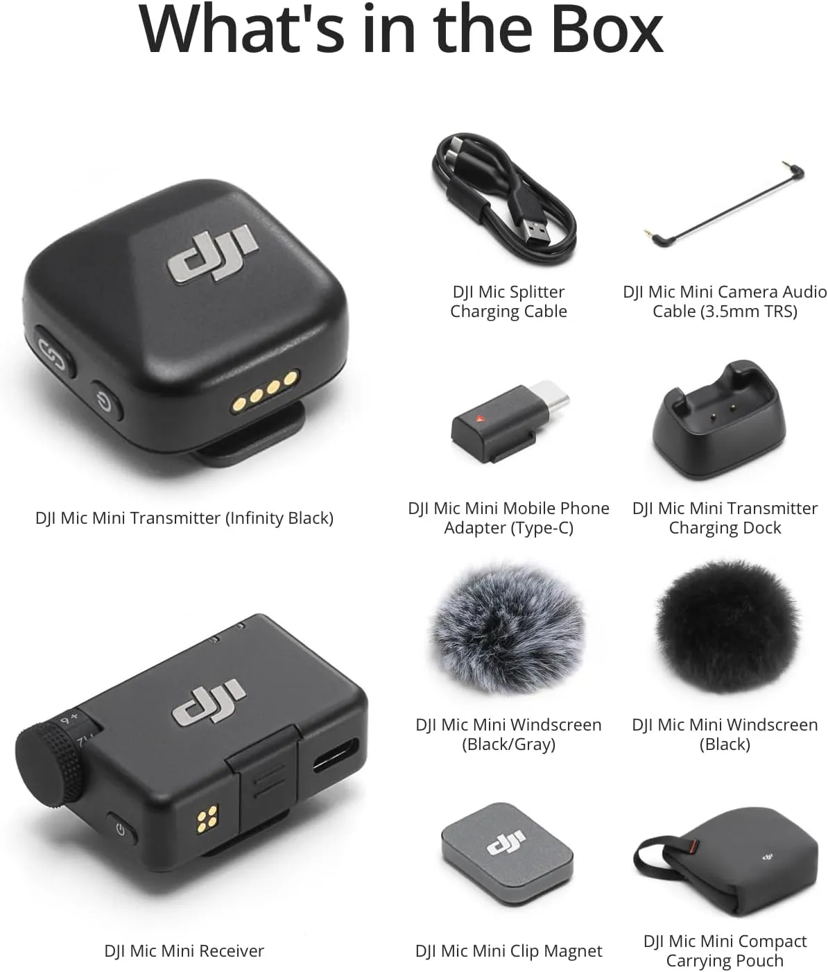 DJI Mic Mini (1 TX   1 RX), Wireless Lavalier Microphone for iPhone/Camera/Android, Ultralight, Detail-Rich Audio, Noise Cancelling, Automatic Limiting, Vlog, Streaming, 400m Transmission