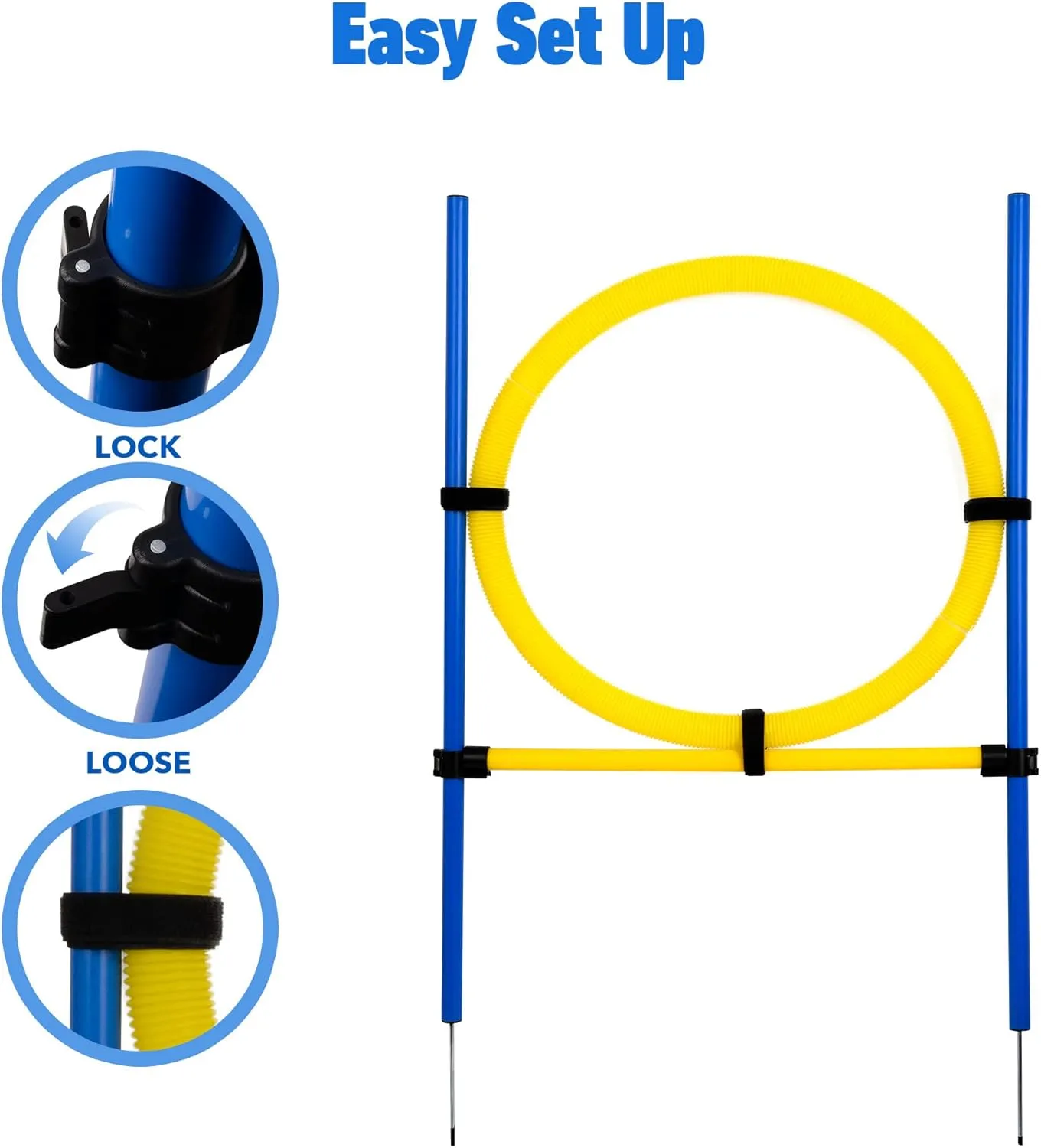 Dog Agility Training Equipment for Dog Obstacle Course Backyard Height Adjustable Jumper Ring Portable Dogs Park Exercise Tool