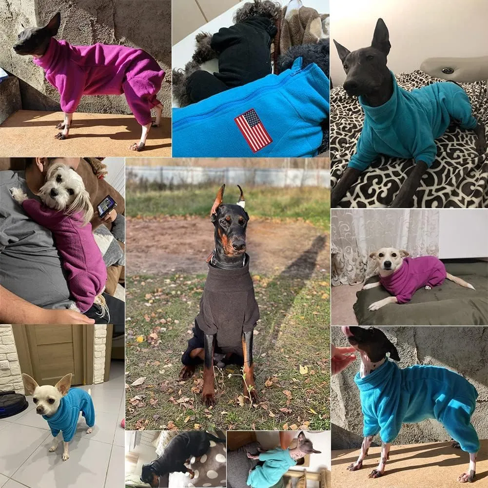 Dog Coat Jackets Polar Fleece Pet Windproof Sweater Apparel Warm Padded Winter Coats for Small Medium Large Puppies Clothes Black M