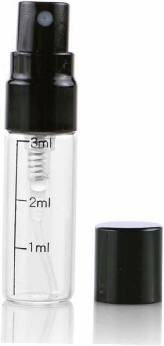 DOITOOL 18pcs Scale Spray Bottle Empty Glass Makeup and Perfume Dispenser for Travel Includes Silver Black Styles Fine Mist Spray for Skincare and Liquids
