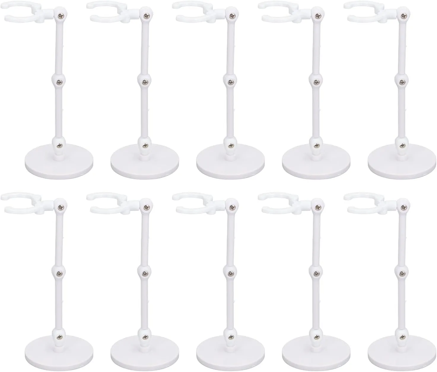 Doll Support, Head of the Exhibition of Flexible Action Figures Easy to Assemble the Stable 10 Pieces for 6 Inch (White)