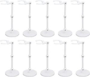 Doll Support, Head of the Exhibition of Flexible Action Figures Easy to Assemble the Stable 10 Pieces for 6 Inch (White)