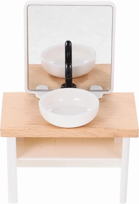 Dollhouse Bathroom Sink Set - Miniature Wash Basin and Toilet Accessories for 1:12 Scale Dollhouse - Perfect for Dollhouse