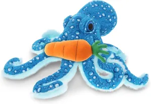 DolliBu Happy Easter Super Soft Plush Blue Octopus with Carrot - Cute Stuffed Animals with Carrot Plush Toy, with Name Personalization, Spring Easter Plush Animal - 16 Inch
