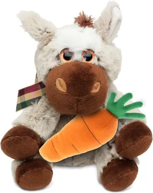 DolliBu Happy Easter Super Soft Plush Floppy Donkey with Carrot - Cute Stuffed Animals with Carrot Plush Toy, with Name Personalization, Spring Easter Plush Animal - 7 Inches
