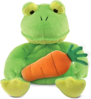 DolliBu Happy Easter Super Soft Plush Frog with Carrot - Cute Stuffed Animals with Carrot Plush Toy, with Name Personalization, Spring Easter Plush Animal - 6 Inches