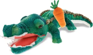 DolliBu Happy Easter Super Soft Plush Green Alligator with Carrot - Cute Stuffed Animals with Carrot Plush Toy, with Name Personalization, Spring Easter Plush Animal - 18 Inches