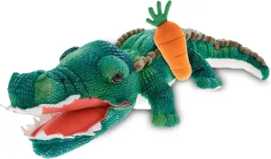 DolliBu Happy Easter Super Soft Plush Green Alligator with Carrot - Cute Stuffed Animals with Carrot Plush Toy, with Name Personalization, Spring Easter Plush Animal - 24 Inches