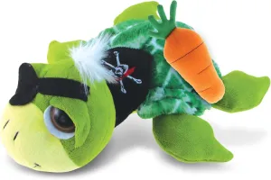 DolliBu Happy Easter Super Soft Plush Green Pirate Sea Turtle with Carrot - Cute Stuffed Animals with Carrot Plush Toy, Easter Gift with Name Personalization, Spring Easter Plush Animal - 10.5 Inches