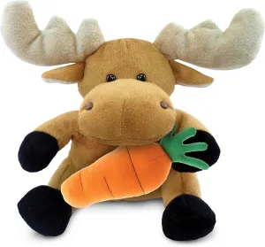DolliBu Happy Easter Super Soft Plush Moose with Carrot - Cute Stuffed Animals with Carrot Plush Toy, with Name Personalization, Spring Easter Plush Animal - 6 Inches