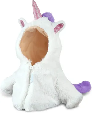 DolliBu Puzzled Unicorn Dress Up Set for Teddy Bear Plush Toy – White Unicorn Plush Costume for Stuffed Animals, Cute Stuffed Plush Unicorn Jacket Teddy Bear Costume, Stuffed Animal Clothes – Large