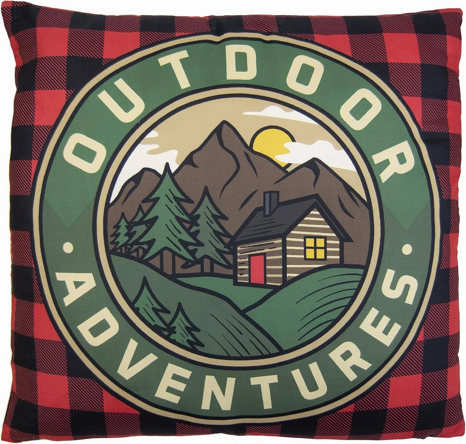 Donna Sharp 2-Piece Foothills Bear and Nature Themed Decorative Throw Pillow Set - Pillows for Couch, Sofa, Beds, and Chairs - Includes 18" x 18" Square & 12" x 22" Rectangular Pillows