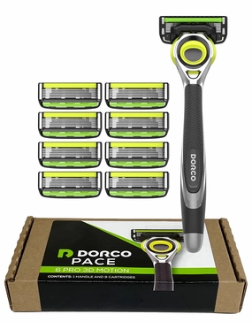 Dorco Pace 6 Pro 3D Motion Razor System - 1 Handle   9 Cartridge Set