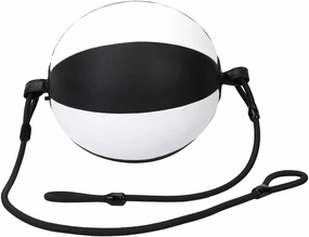 Double End Bag, Double End Bag Boxing Hanging Ropes Black White PU Leather Inflated Fitness Ball Punch Bag Boxing Bag for Boxing, Kickboxing