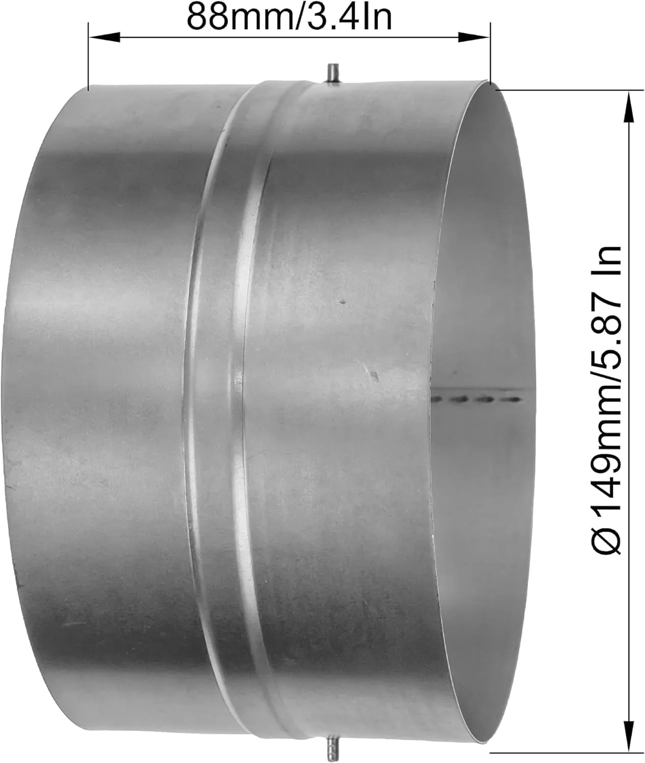 Draft Blocker 6'' Inch - Pack of 2 - Backdraft Damper - Draft Stopper - Backflow Preventer - Inline Fan Vent Deflector - One-Way Airflow Ducting - Dryer Duct Connector with Backdraught Flap