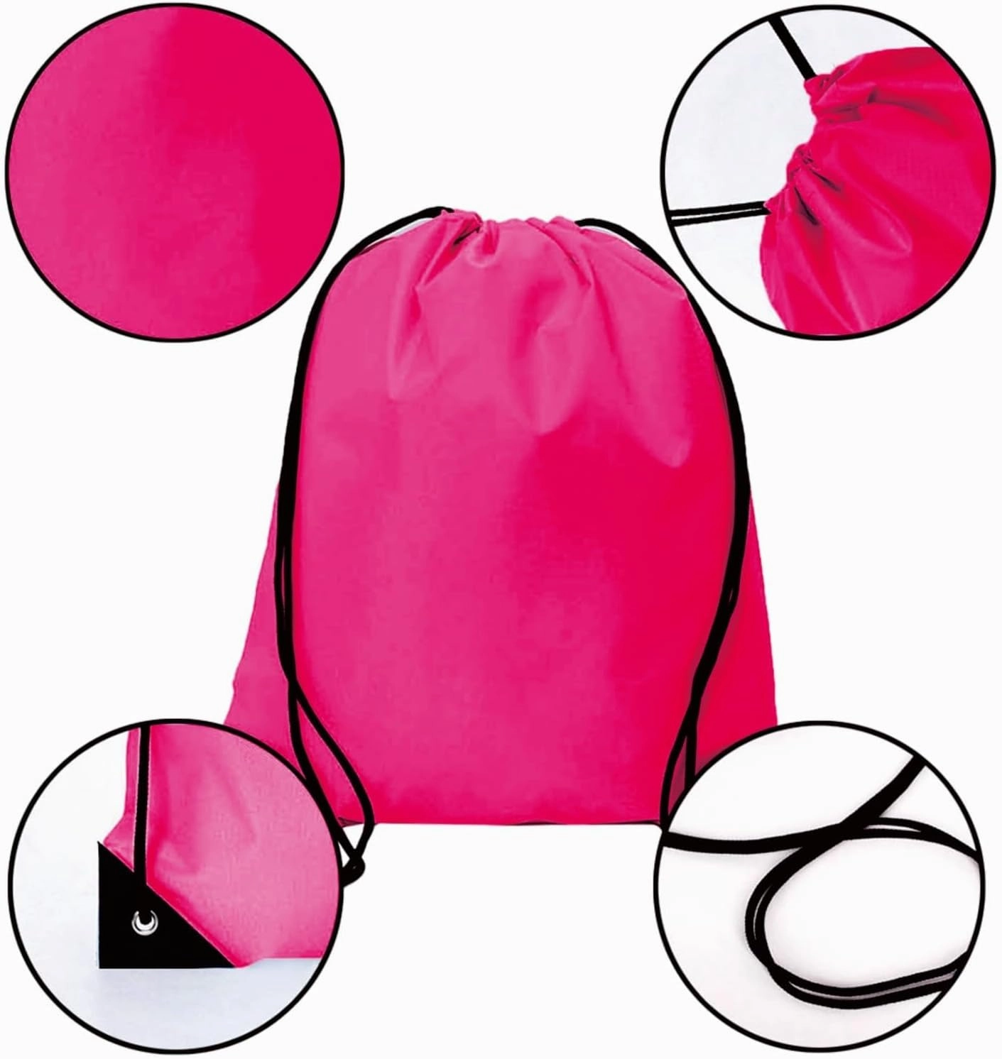 Drawstring Backpacks, 20 Pack Bulk Drawstring Bags, Cinch Bags for Outdoor Sports,travel storage bag,gift bag- Fuchsia