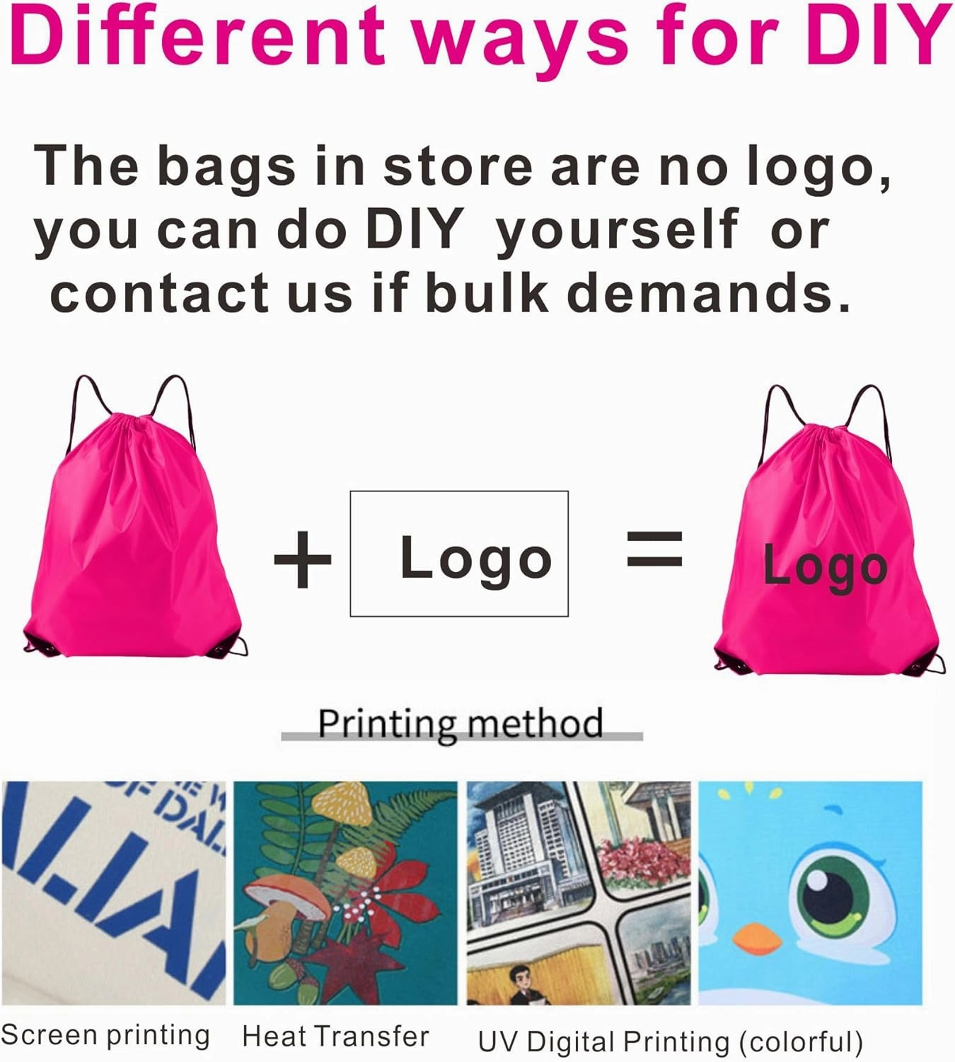Drawstring Backpacks, 20 Pack Bulk Drawstring Bags, Cinch Bags for Outdoor Sports,travel storage bag,gift bag- Fuchsia