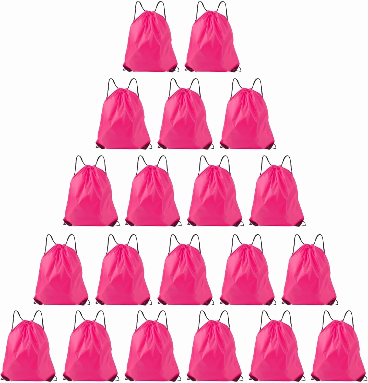 Drawstring Backpacks, 20 Pack Bulk Drawstring Bags, Cinch Bags for Outdoor Sports,travel storage bag,gift bag- Fuchsia