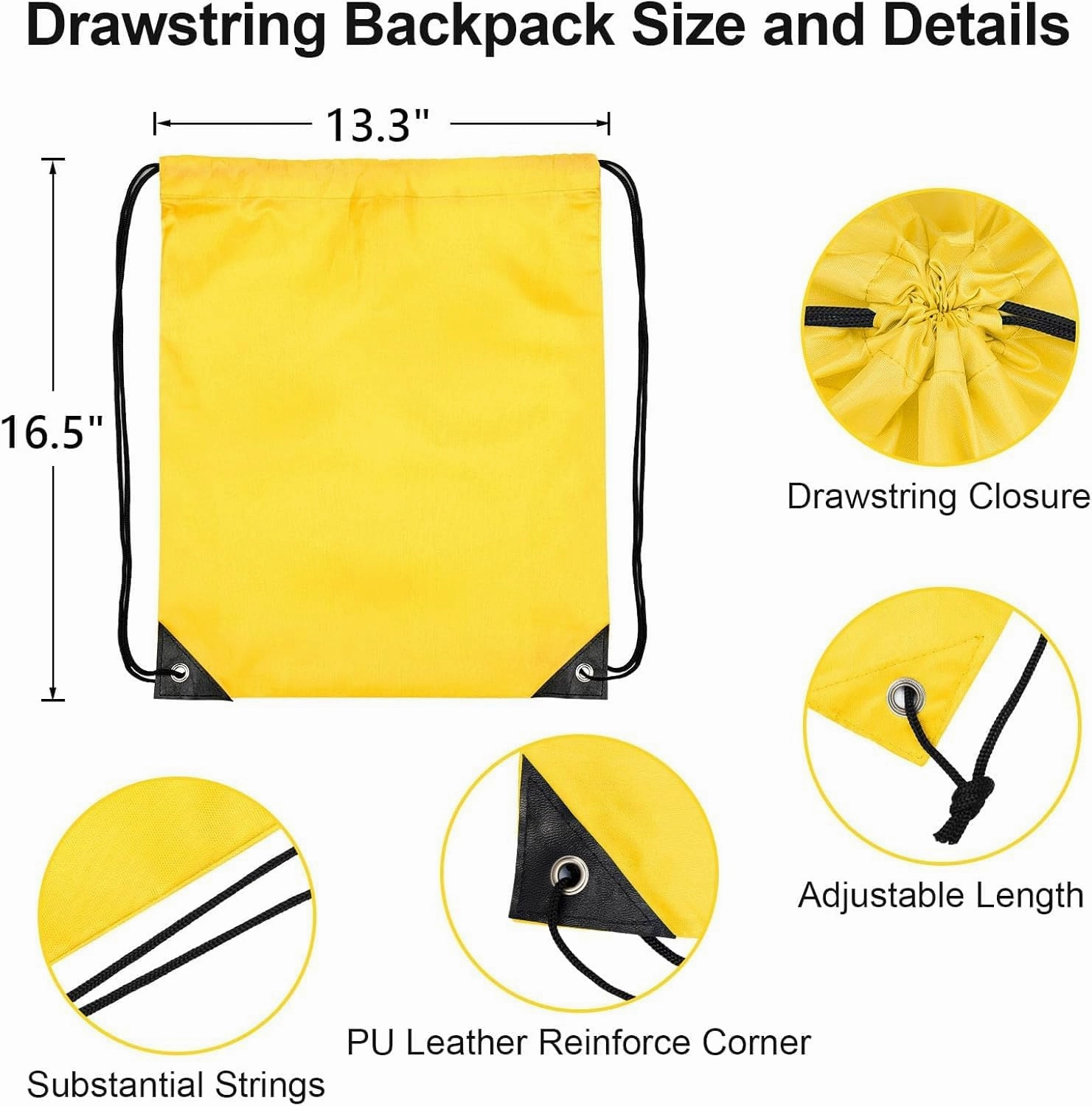 Drawstring Bags Bulk 300 PCS, Drawstring Backpack Draw String Bag Cinch Sack for Gym Traveling Yoga Outdoor Sports (30 Colors)