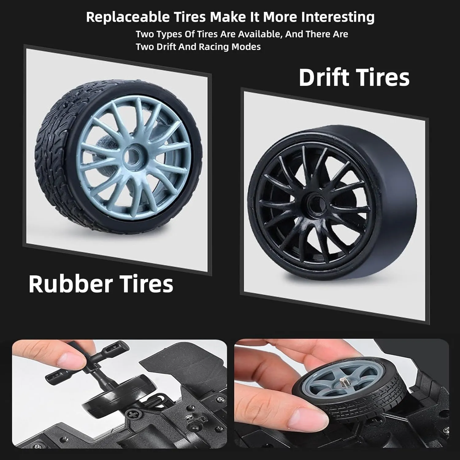 Drifty Boyz Rc Car, Drifty Boyz Vapor Drifters Slide Drift Rc Car, 1:24 Full-Scale Mini Rc Drift Cars, 2.4GHZ Mini Drift Remote Control Cars Built-in Spray Function (Black)