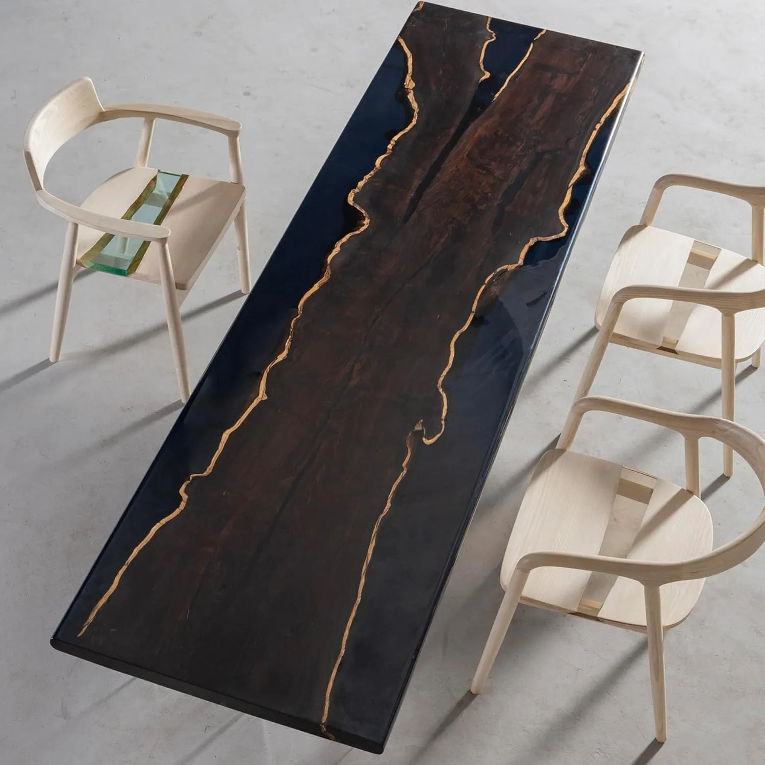 Ebony Wood Custom Large Resin Epoxy Table, Epoxy River Table, Natural Wood, Wooden Office Desk, Meeting, Kitchen, Dining Room, Living Room, Home Decor