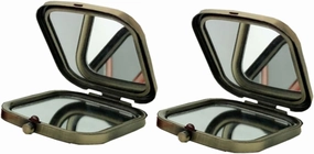 Elegant Compact: 2pcs Square Makeup Mirror Double-Sided Folding Design Mini Mirror for Purse for Women