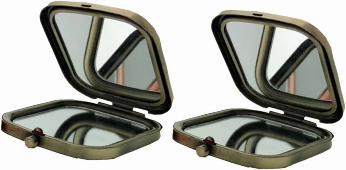 Elegant Compact: 2pcs Square Makeup Mirror Double-Sided Folding Design Mini Mirror for Purse for Women