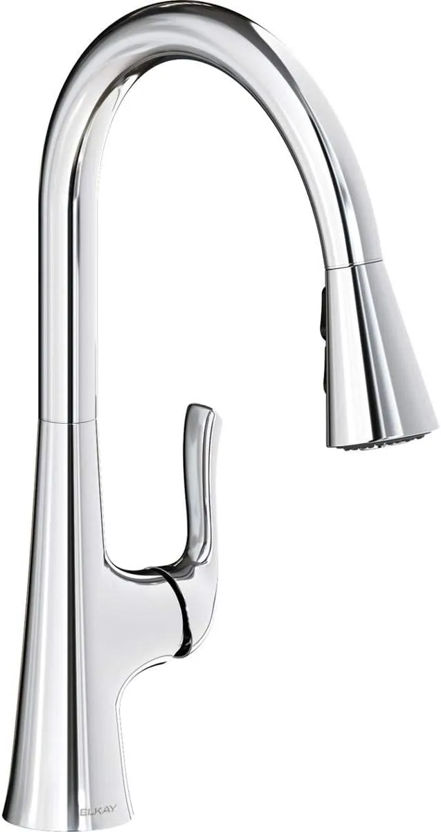Elkay Harmony Single Hole Kitchen Faucet with Pull-down Spray and Forward Only Lever Handle, Chrome