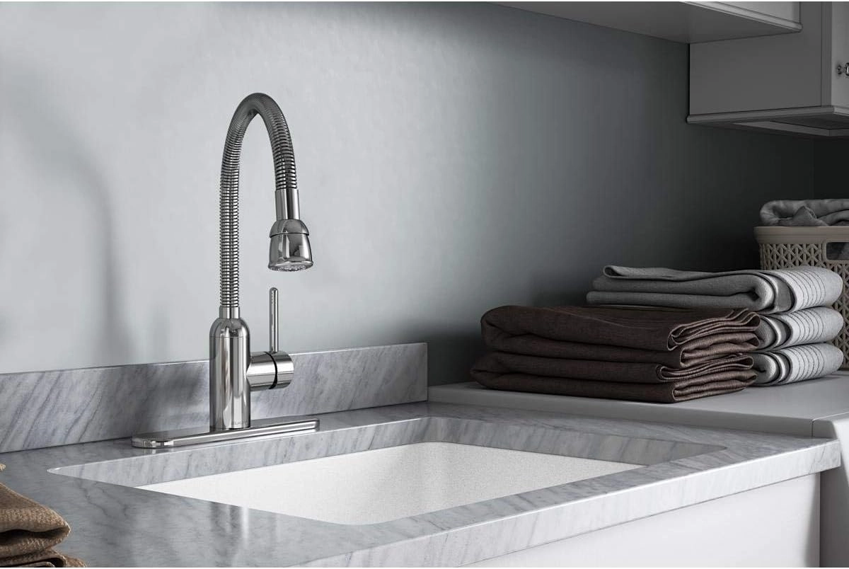 Elkay LK2500CR Laundry/Utility Faucet with Flexible Spout and Forward Only Lever Handle, Chrome